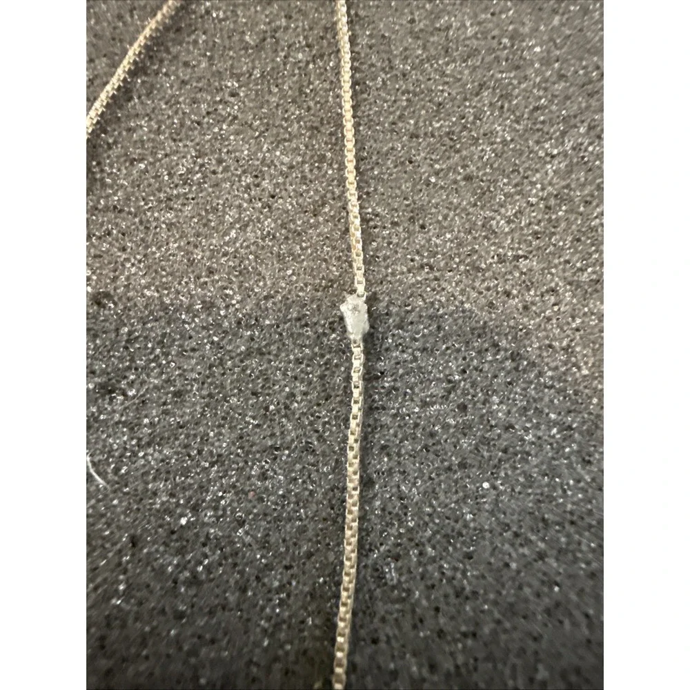 Tri Cubic Zirconia Drop Graduated Sterling Silver 925 Pendant Chain Necklace 18